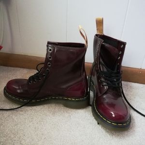 Maroon Dr. Marten Airwair boots